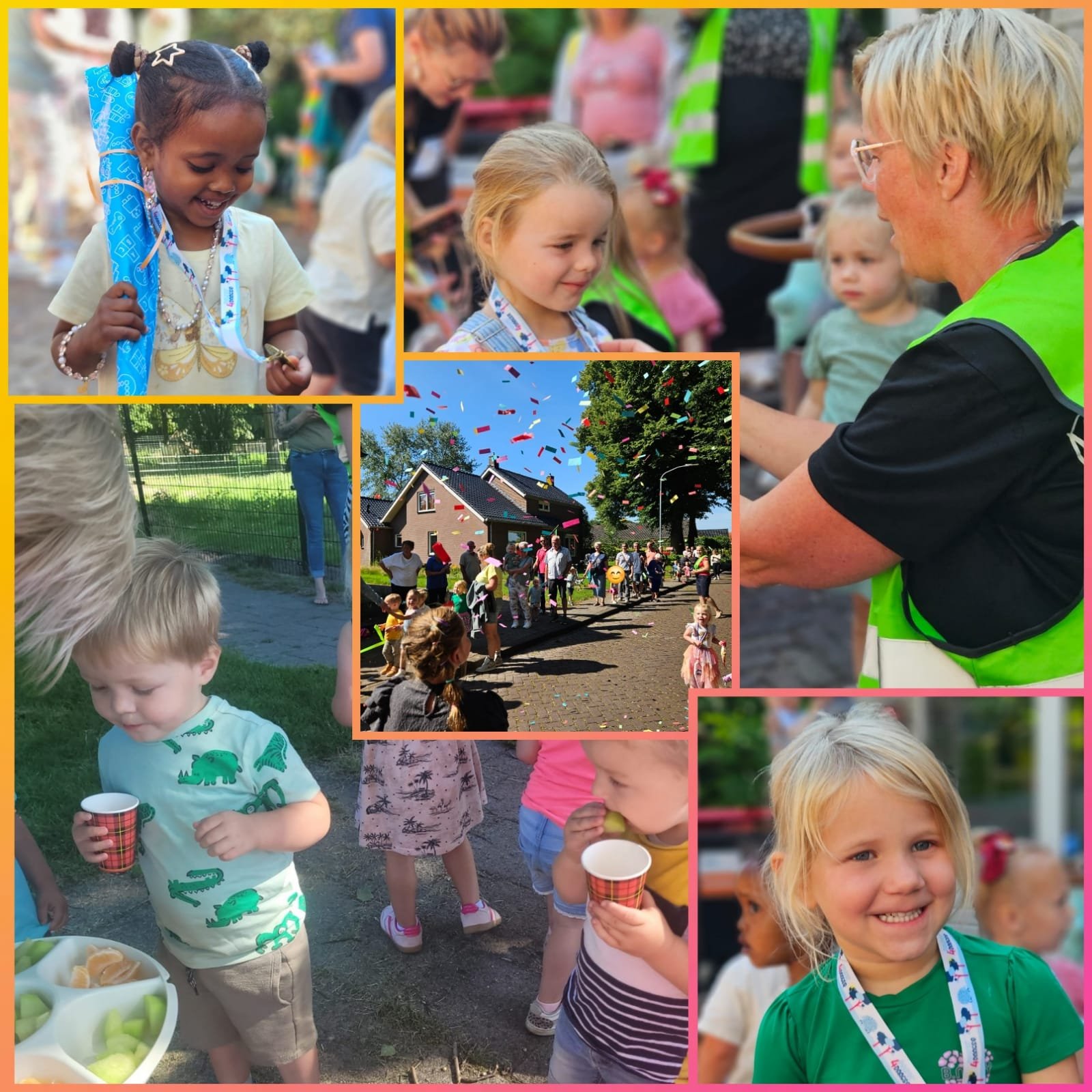 sfeerimpressie van verschillende foto's in een collage tijdens de peuter4daagse