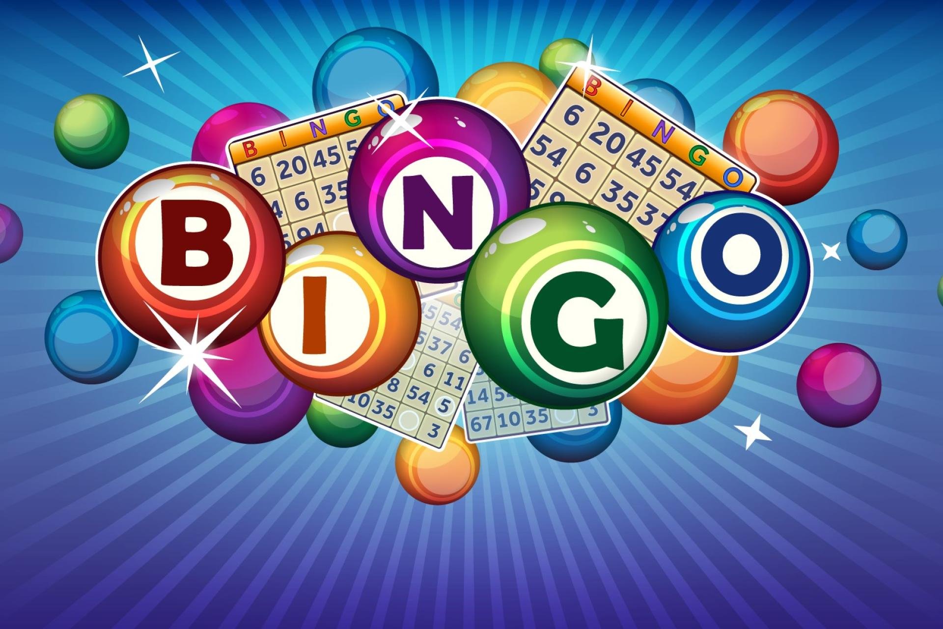 kleurige tekst bingo met bingokaarten